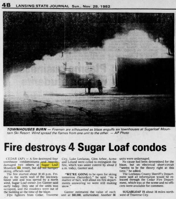 Sugar Loaf Resort - Nov 1982 Fire Destroys Condos (newer photo)